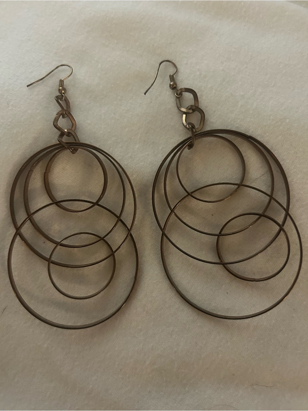 Elegant Multi-Hoop Drop Earrings in Antique Bronze